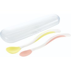 Richell 利其爾 TLI 柔軟離乳食湯匙套裝(附盒)(哺育寶寶的第一首選餐具), 1個