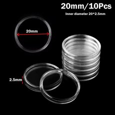 10PCS 투명 플라스틱 코닝 캡슐 아크릴 코인 케이스 홀더 보호기 스토리지 박스, 20mm