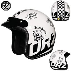 쏘픽 레트로 복고풍 반모 경량 귀보호대 오픈페이스 라이딩, 블랙 스케이트보드 유스