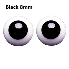 유리 눈 안전 동물 만들기 공예 하이 퀄리티 안구 인형, 4. Black-8mm, 1개