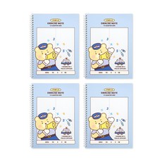 인디고어린이 초등 수학 풀이 노트 - 나의 꿈 (4분할 모눈 스프링), 4개, 블루