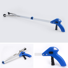 매장 손 안닿는 곳 물건 집게 좁은 틈새 물건 꺼내기 식당 신발정리 접이식집게 쓰레기줍기, 1개, 청색