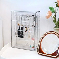 이지유 대용량 스탠드 악세사리 보관함 투명 목걸이 가챠 키링 정리함 굿즈 걸이 거치대 진열대, 1개