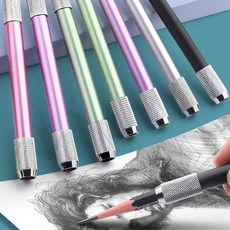 브라이트랩 몽당연필깍지 스테인리스 펜슬홀더, 블루, 단면