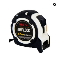 BESTO 그립락 줄자 5.5Mx19mm 측정 건축 고무그립 벨트클립 B-GL19-55HA, 3개