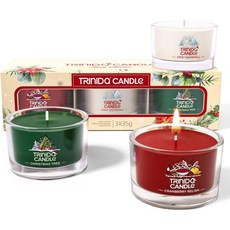 트리니다 캔들 피치 자스민 향 가정용 3팩 바닐라 세트 럭셔리 아로마테라피 글라스 자 핑크, Multi-colored - Xmas