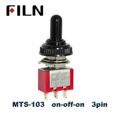 5pcs 6A 120VAC 미니 2 위치 ON MTS-102 토글 3 OFF (방수 자동차 포함), 01 5Pcs, 10 MTS-103 Red, 01 With Waterproof Cap, 1개