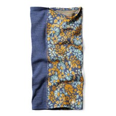 Smartwool 美麗諾羊毛花卉圖案運動保暖面罩，輕盈透氣，多功能設計，柔軟親膚，易於清潔, 暮藍花卉, 1個