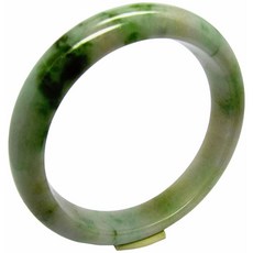 小樂 蜜糖白灑綠花玉鐲 (手圍18號 內徑56.5mm V685) A貨保證, 1個