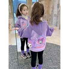 桃園出貨 女童加絨外套庫洛米女寶網紅洋氣搖粒絨秋冬加厚公主兒童冬季上衣 IVWD