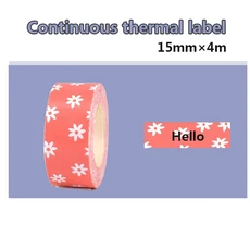 1pcs 15mm * 4m KingJim LR5C MP20 LRRK1C 라벨 TEPRA Lite 프린터와 호환되는 연속 미니 러블리 스티커, Pink Daisy