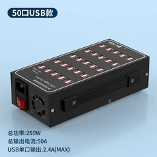 대용량 USB 충전기 포트 고속충 멀티 카페 20구, AK. 금속 케이스 50포트 250W 충전기 퓨즈 및