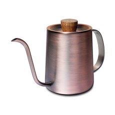 Driver Superior細口壺 600ml 玫瑰金 手沖咖啡壺, 1個, SUS304食品級高級不銹鋼、雞翅木