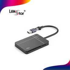 랜스타 LS-UHS2SR 초고속 카드 리더기 SD MS CF USB A/C 블랙박스 확인, 1개