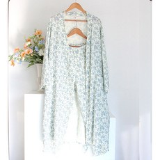 [서울양품점] 엔젤 이중지 로브가운 상하세트 샤워가운 커플홈웨어, 1개, 심플블루 XL