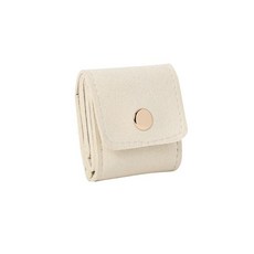 便攜超纖首飾包 旅行飾品收納袋, 米白色 2*4.6*4.6CM, 1個