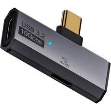 QianRenon PD00W USB C 2 어댑터 0Gbps 타입 남성2 여성 90 앵글 커넥터 헤드셋 충전 in 동시 데이터 전송 스마트폰 태블릿 스팀 덱용