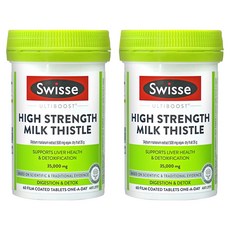 스위스 울티부스트 하이 스트렝스 밀크 시슬 엉겅퀴 추출물 500mg 타블렛, 60정, 2개