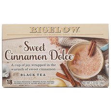 Bigelow Tea Perfectly Mint 홍차 카페인 티백 총 20개 262429, 18 Count (Pack of 1), 시나몬, 33g