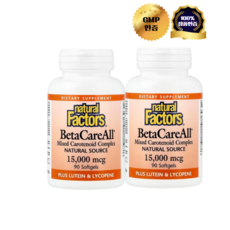 1+1 내추럴 팩터스 베타카로틴 15000mcg 소프트젤 90정, 2개
