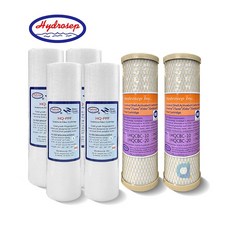 Hydrosep 高效能1微米PP濾心 4支 + 網狀壓縮柱狀活性碳濾心 2支 (共6支), 1個