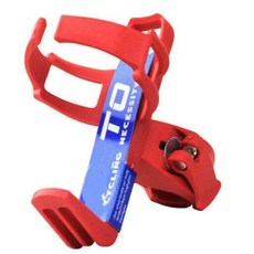 優惠多多 山地自行車水壺架公路騎行單車放水支架裝水杯架通用裝備配件全套, 尼龍款隨意掛紅色（無需螺絲孔), 1個