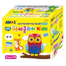 아모스 아이클레이 KIDS 5p, 흰색, 80g, 1세트