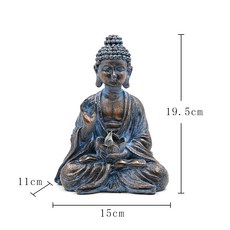 太陽能樹脂雕像花園雕像擺件戶外植絨侏儒雕像裝飾品草坪燈, 藍色人物:一個