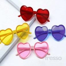 프레소 컬러 하트선글라스 촬영소품, 그린