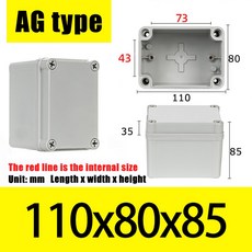AG 유형 방수 DIY 하우징 악기 보관 상자 케이스 프로젝트 ABS 플라스틱, AG110X80X85