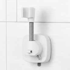 러슈브 자바라 후크형 강력 흡착 샤워기 거치대, 화이트