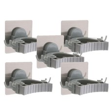 대걸레 청소도구 후크 거치 걸이 안정적인 받침대 붙이는 5개 부착형 1세트 접착식 22563EA 1(PC), 5개  1세트