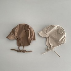 미소 체크곰귀달이모자 아기모자 아기보넷 가을 겨울모자