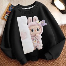 【秋冬兒童長袖衛衣】百搭拉布布春秋冬新款洋氣可愛小中男女兒童衛衣圓領長袖寬鬆外套