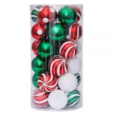 크리스마스 공 장식품 30개 비산 방지 휴일 전구 축제 결혼식 걸이 트리 장식 (레드 & 그린) 310983, 크리스마스 공 장식품 30개, 비산 방지 휴일 전구 축