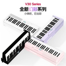 特倫斯可折疊電子鋼琴88鍵，便攜式鋼琴，適合初學者、幼師的專業兒童鋼琴, 1個, 高端摺疊鋼琴-V30+原廠配件,暮山紫+踏板+曲譜架+原裝琴包