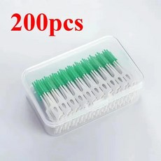치실 위생용 실리콘 치간 칫솔 이쑤시개 치아 미용 건강 청소용품, 1개, 3. C623-Green-200pcs