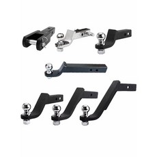 견인장치 트레일러 고리 연결 캠핑 보트트레일러 카라반 견인볼 후크 커넥터, 유럽 긴 후크 블랙