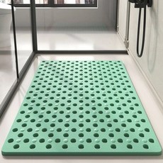 浴室防滑墊 浴室止滑墊 按摩式止滑地墊 吸盤式按摩地墊, 馬爾斯綠【大孔排水】,55*87cm, 1個