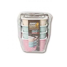 점보쿡 찬합 4단 세트 도시락 런치박스 소풍 밀폐용기 (Araium), 1개