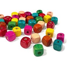 (주)아트인 사각 나무 비즈(100g), 10mm-살구, 1세트