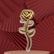 母親節 玫瑰花紅包擺件 足銀玫瑰花 情人節伴手禮, 1個, 玫瑰花亞克力