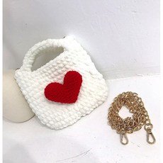 뜨개질 코바늘 가방 만들기 패키지 DIY, 화이트, 1세트