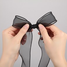 휘날린 오간자리본 색동리본 청첩장 선물끈 어버이날띠지 포장, 블랙