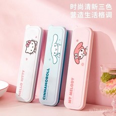 卡通不銹鋼餐具三件套裝，便攜國小學生筷子勺叉組合，可愛學生用品, C02大耳狗,單條勺子, 1個