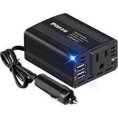 노트북 컴퓨터 블랙용 3.1A 듀얼 USB AC 자동차 충전기가 있는 150W 파워 인버터 12V DC-110V 플러그 어댑터 콘센트 컨버터, Black