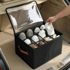 리즈앤모어 접이식 차량 신발장 다용도 트렁크 정리, 1개, 블랙