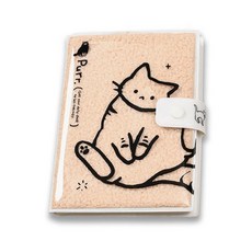 다다베 고양이 양털 뽀글이 다이어리 노트, 1개, 왕고양이