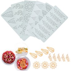 금형 튀일몰드 양갱 나뭇잎 퀸넬 데코 모형 장식 분자 몰드 실리콘, 홑꽃밭, 1개