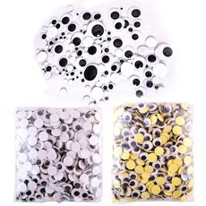 비접착식 눈알 대용량 인형눈알 스티커 접착식 일반눈알 크기혼합 82390pc 1(ea), (대용량) 비접착식-크기혼합